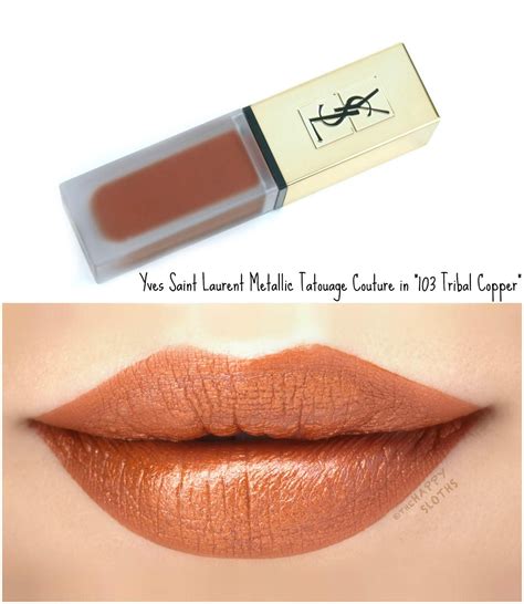 ysl tatouage couture metallics swatches|YSL tattoo couture lipstick.